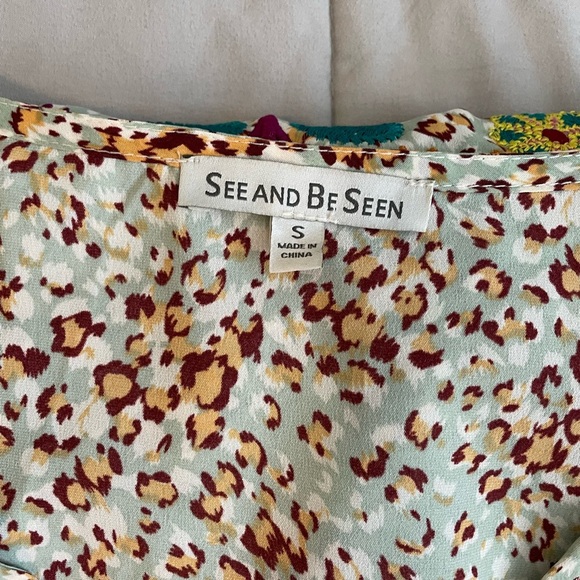 See and Be Seen Floral and Leopard Print Embroidered Midi Dress - Picture 3 of 6